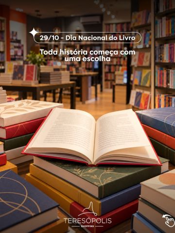Toda grande história começa com uma escolha. 📖
No Dia Nacional do Livro, celebramos o poder da leitura de nos transportar para novos lugares, despertar emoções e descobrir diferentes formas de enxergar o mundo.
Que tal aproveitar a data para escolher sua próxima leitura? Passe pelo Teresópolis Shopping e encontre uma nova história para chamar de sua!
Visite a Littera no 2º Piso