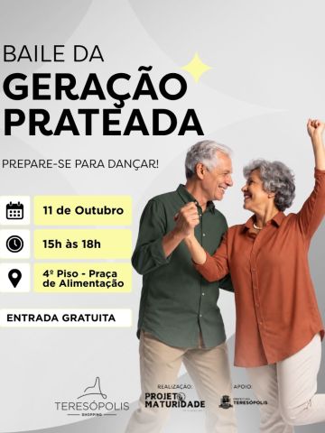 O Baile da Geração Prateada é um convite para celebrar a vida, reencontrar amigos, criar novas amizades e compartilhar uma tarde cheia de música, dança e alegria. 🕺
No dia 11 de outubro, esperamos você para viver mais um desses momentos especiais com a gente.
Porque boas histórias também são feitas de encontros, sorrisos e muitos passos de dança.