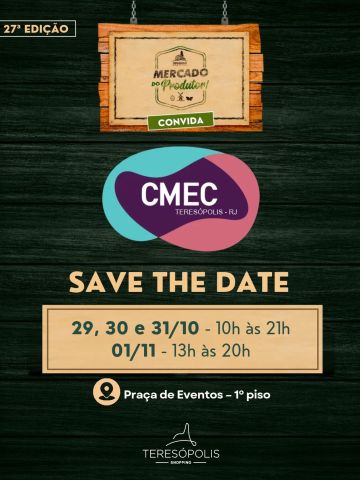 🌿 Anote na agenda! A 27ª edição do Mercado do Produtor está chegando ao Teresópolis Shopping, com produtos autorais e locais e muito talento feminino para conhecer.

📅 De 29 de outubro a 1º de novembro.

Em breve, esperamos por você na Praça de Eventos, no 1º piso! 💚