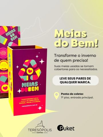O frio aperta mais pra quem não tem o suficiente. 🧦🤍
A campanha Meias do Bem chegou ao Teresópolis Shopping e você pode fazer parte disso! 
Traga seus pares de meias usadas e ajude a transformar o inverno de quem precisa.

📍 O ponto de coleta está localizado no 1º piso do shopping, próximo à loja Marias.