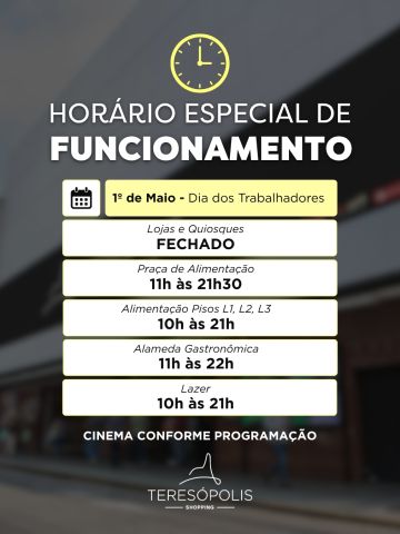 Fique por dentro do funcionamento neste feriado! 🕒✨

Programe-se e aproveite!