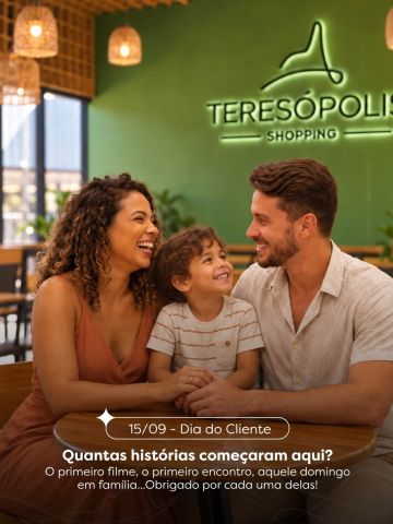 Hoje é dia de celebrar quem faz parte da nossa história. 💙

Cada visita, encontro, passeio em família ou momento vivido por aqui faz do Teresópolis Shopping um lugar cheio de histórias para contar.

Neste Dia do Cliente, agradecemos por escolherem estar com a gente e por fazerem parte de tantos momentos especiais. ✨

Feliz Dia do Cliente!