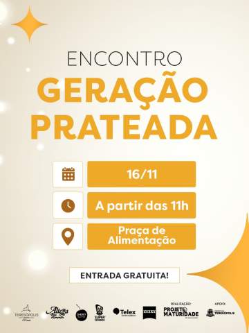 A melhor idade merece um dia inteiro de muita celebração!

🗓 Encontro Geração Prateada
📍 Praça de Alimentação
🕚 16/11, a partir das 11h

Venha participar de um dia cheio de atividades para a 3ª idade!

#teresopolisshopping #oshoppingdacidade #euamotere