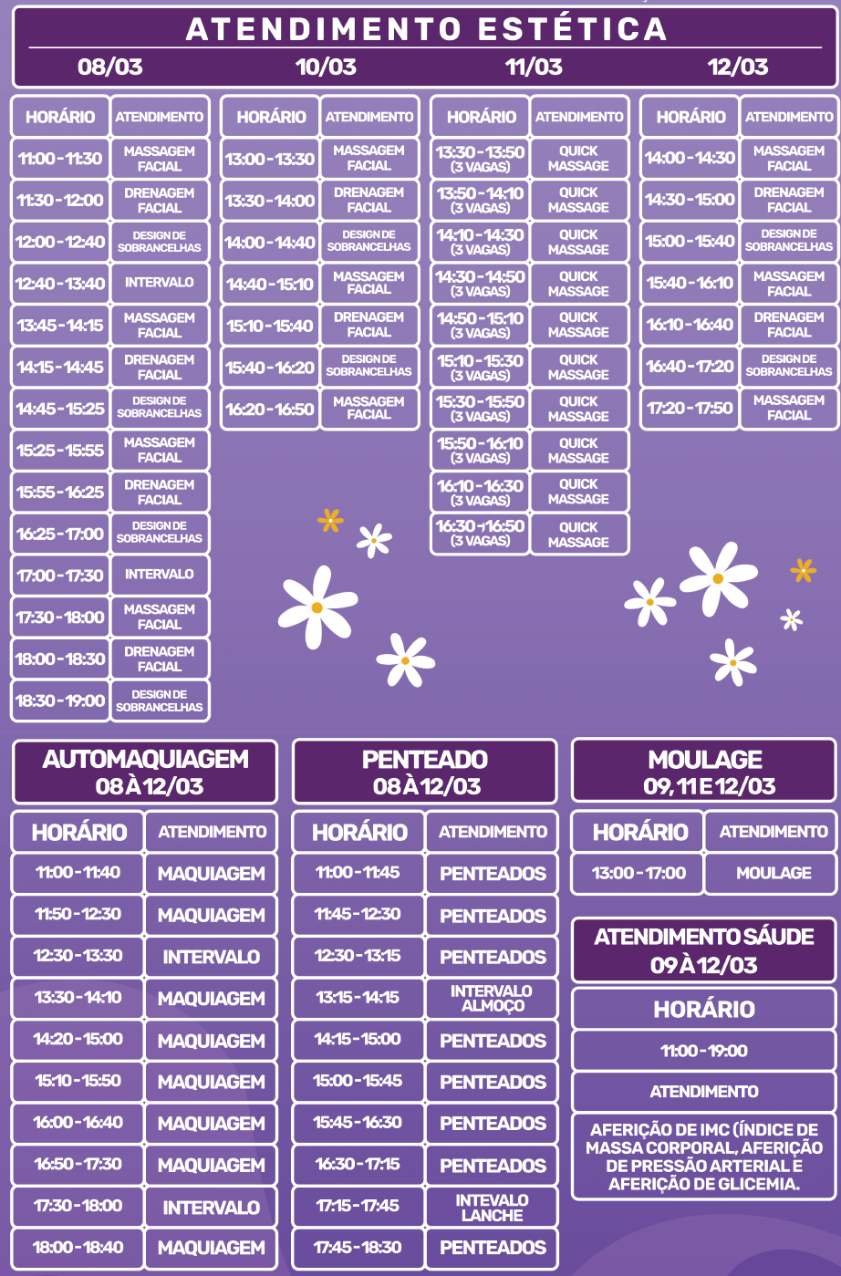 Semana da Mulher - 8 a 12/03